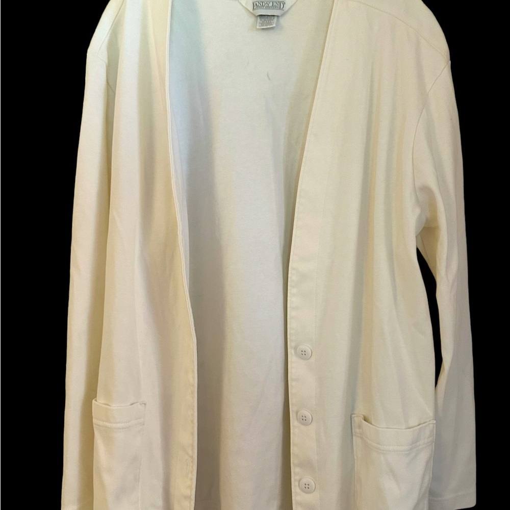 Lands end light jacket white size M